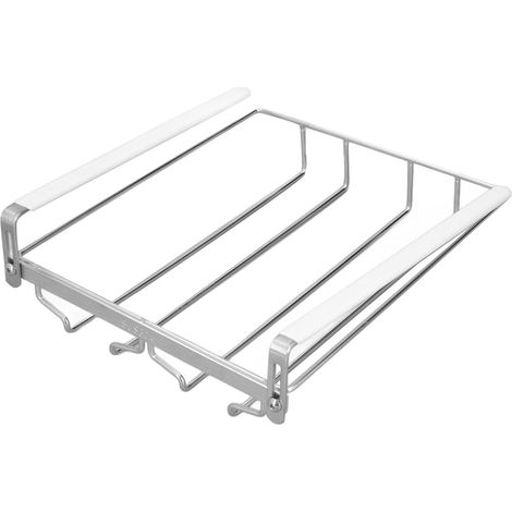 Lot de 2 porte-verres à vin en acier inoxydable 304, suspension sans perçage, égouttoir mural pour verres à pied (1/5)