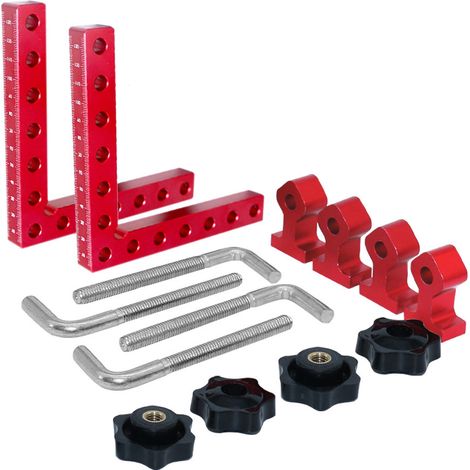 Lot de 2 Angle de positionnement à 90 °, pince d'angle 140 mm, pince d'angle multifonctionnelle, pinces à angle droit, tendeur d'angle pour outils de charpentier pour le bricolage, l'artisanat (1/5)