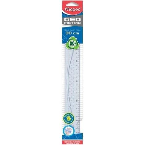 Geometrisches Lineal 30 cm für Linkshänder
