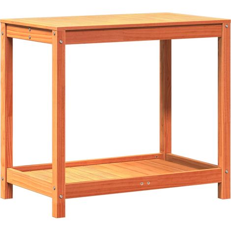 Potting Table with Shelf Wax Brown 82.5x50x75 cm Solid Wood Pine vidaXL