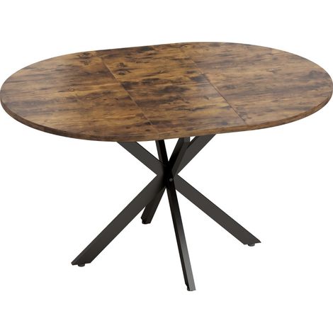Produit Beriason table extensible industrielle ronde brun rustique (1/5)