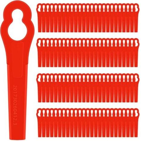 Rasenmähermesser, 100 Stück Kantentrimmermesser für RT250 Gartenrasenmäherzubehör, Ersatzmesser, Freischneidermesser (1/5)