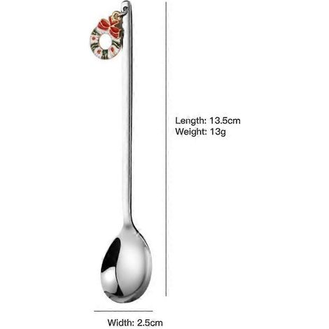 Cuillère de Noël en acier inoxydable pour le Nouvel An 2022, vaisselle de fête de Noël, décorations de Noël, cuillère à long manche, or/argent