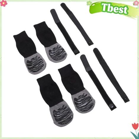 Tbest Chaussette pour chien Chaussettes pour chien, résistantes à la pluie, antidérapantes, confortables, en animalerie hygiene (1/5)