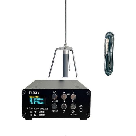Émetteur FM stéréo FM25TX 2,5 W, lecture et transmission audio, lecteur MP3 sans fil Bluetooth, prise UE (1/5)