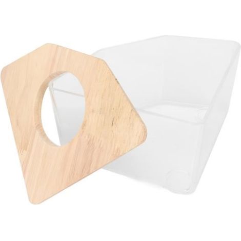 1 boîte bain sable pour hamster, design angle droit, bac transparent en PS, litière hygiénique, coin cage ou pièce (1/4)