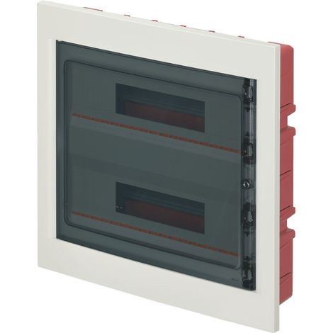 Centralino ad incasso, 36 (2x18) moduli, bianco, IP40, sportello in policarbonato fumè - Elettrocanali EC63036B