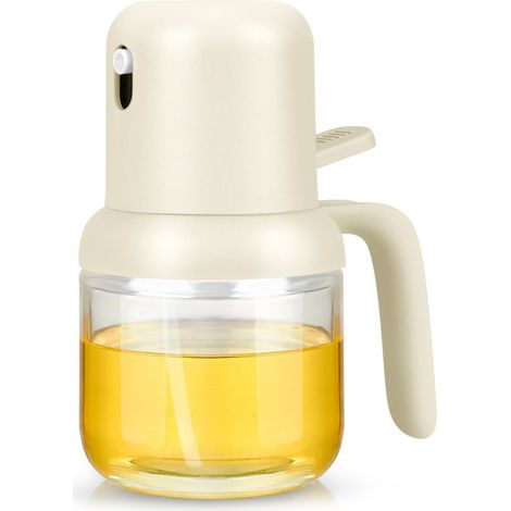 Botella pulverizadora de aceite, pulverizador de aceite de cocina de vidrio de 180 ml, pulverizador de aceite y vinagre, pulverizador de aceite de oliva (beige) (1/4)