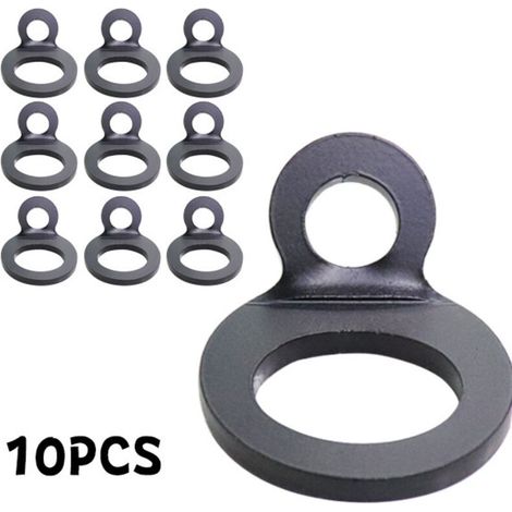 10 Pièces Ancrages d'arrimage, Anneau d'arrimage d'ancrage à Joint torique de Couleur Noire pour Montage dans Le Garage, l'atelier, Le Camion, la remorque, la voiturette de Golf (1/5)