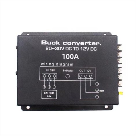 Convertisseur Électrique de Puissance Voiture 100A DC 24V à 12V avec Contrôle Température pour le Bus Camion Club Voiturette Golf (1/4)