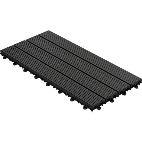 Klickfliesen WPC-Terrassendielen Royal Anthrazit 60 x 30 cm 6 Stück