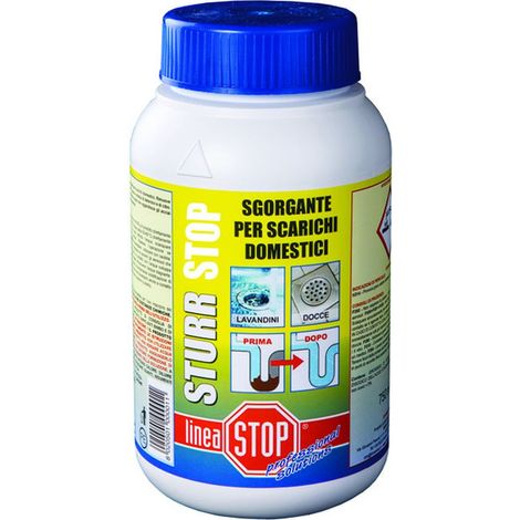 Disgorgante disotturante chimico concentrato sturr stop - ml.750 in flacone - 12 pz