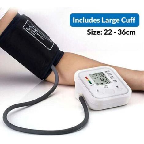 Tensiomètre avec brassard pour le haut du bras - Moniteur de fréquence cardiaque et d'hypertension pour un usage domestique - Moniteur de pression artérielle avec écran LCD (1/3)