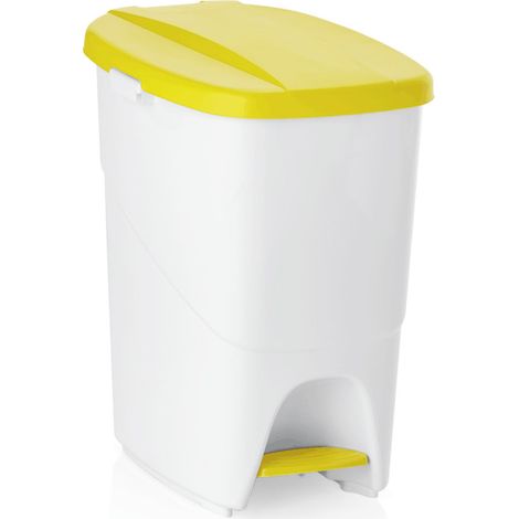 Poubelle à pédale couvercle jaune 25 ltr 25 x 40 x 41,5 cm polypropylène - Was Germany (1/2)
