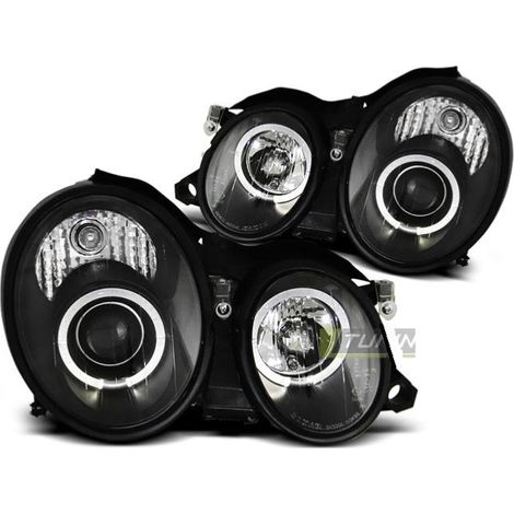 Paire de feux phares Mercedes CLK W208 97-02 angel eyes noir-27361482