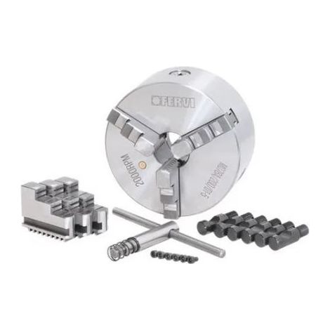Fervi M078A/200/D1-5 Mandrin de précision Camlock à 3+3 mors (1/4)