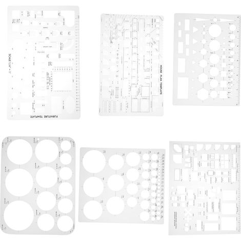 de 6 pochoirs géométriques en polypropylène pour le dessin (1/5)