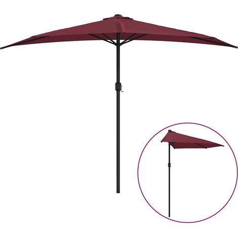 Maison Exclusive - Balkon-Sonnenschirm Alu-Mast Bordeauxrot 300x1 (1/5)