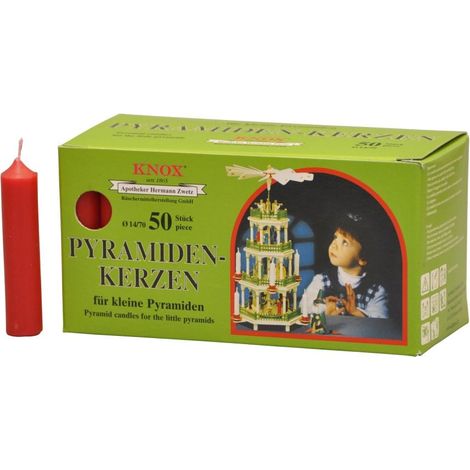 Knox Pyramidenkerzen rot 14 x 70 mm, 50 Stück