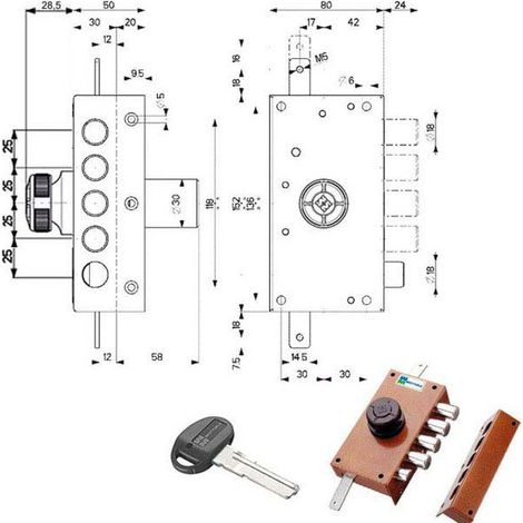 Serrure Sic.Triplice Dx Pompe Scr. 30437 Mottura