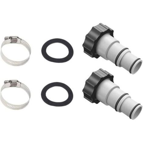Adaptateur de tuyau de piscine A, Adaptateur de tuyau de piscine, 38 mm et 32 mm de diamètre, Adaptateur A pour piscine, Adaptateur de tuyau pour pompes Raccord de tuyau avec (2 pièces) (1/4)