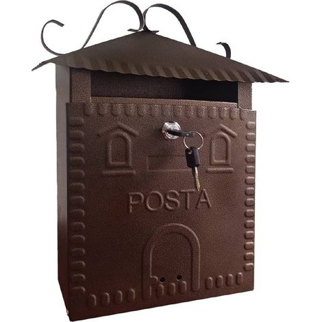 CASSETTA POSTALE 'IRIS' cm 36x9x h 32 - rame antico