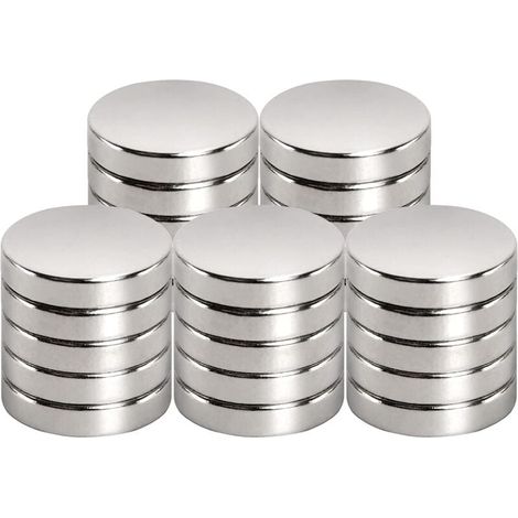 Neodym-Magnet, 15 mm Durchmesser x 3 mm, für Magnettafeln, Kühlschränke, Whiteboards, Büros, Whiteboards, starker Magnet (25 Stück)