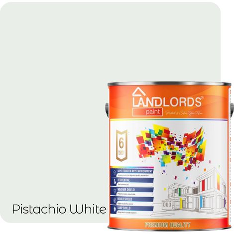 Landlords Paint - Anti-Damp Paint - Damp Proof Protection for Interior Walls & Ceilings - Pistachio White - 1L (1/5)