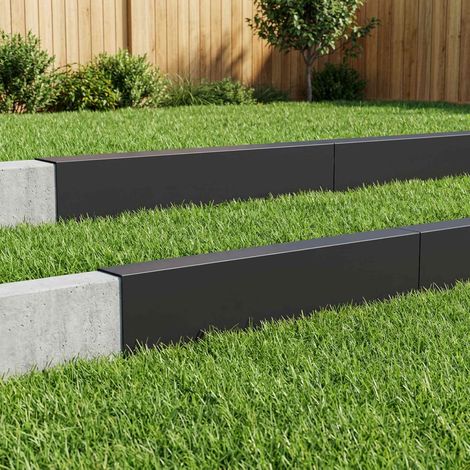vidaXL Profilé de recouvrement de jardin 10 pc 100 x 6 x 15 cm Acier (1/5)
