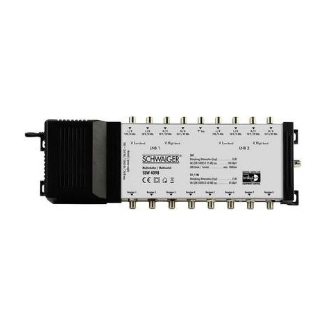 Schwaiger SEW4098 SAT multiswitch Ingressi (Multiswitch): 9 (8 satellitare / 1 terrestre) Numero utenti: 8 (1/2)