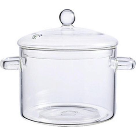 Casseroles de cuisson en verre transparent, plus épaisses et plus lourdes, conçues pour une utilisation sur flammes nues et plaques de cuisson à gaz. (1/2)