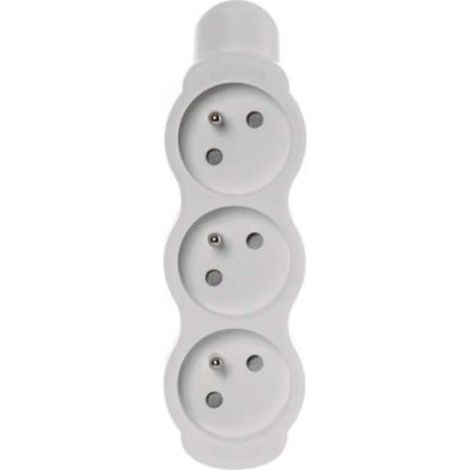 Steckdose/Verteiler für Verlängerungskabel mit 3 Steckdosen, mit/ohne weißem Stecker P0300N