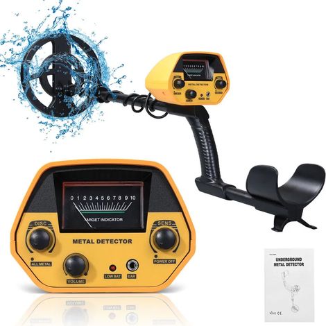 Kit détecteur de métaux avec pile rechargeable 9V – Détecteur professionnel de 900g adapté aux enfants – Hauteur réglable (78–108 cm) – Modes DISC et Tous Métaux (1/5)