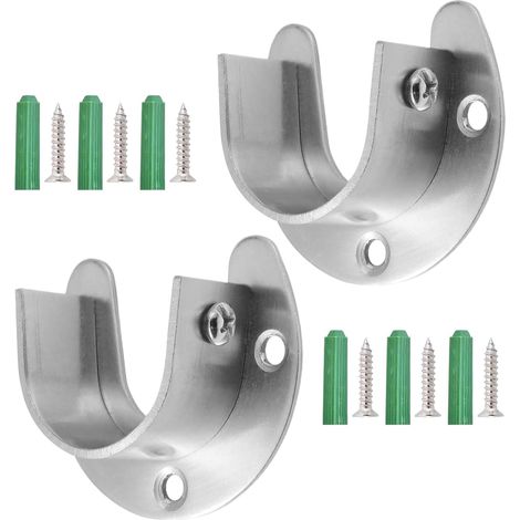 Supports de tringle de placard en acier inoxydable – sécurisé pour rangement vêtements