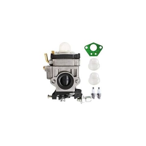 Carburateur de rechange pour débroussailleuse 5 en 1 43cc, 47cc, 49cc, 50cc, 52cc avec pompe d'allumage, joint et bougie.