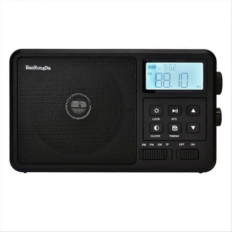 Tragbares FM/AM/SW-Radio mit großem LCD-Bildschirm, Mehrbandradio, batteriebetriebenem Aufnahmegerät, Lautsprecher und EU-Stecker. (1/5)