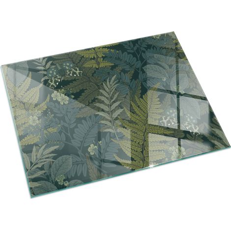 Plaque de protection Rectangulaire en verre trempé de sol décorative imprimée sous cheminée Motifs végétaux avec papillons 60x40 cm (1/5)