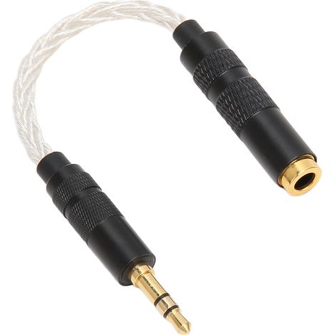 Adaptateur Femelle 4.4mm Équilibré vers Mâle 3.5mm Stéréo, Câble de Conversion pour Casque avec Connecteurs Dorés, Portable et Argenté (1/5)