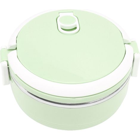 Isolierte Lunchbox aus Edelstahl, einlagig, tragbar, mit Sicherheitsverschluss, grün, für Kinder und Erwachsene. (1/5)