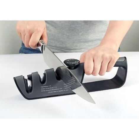 Afilador de cuchillos profesional de 3 etapas - Afilador de cuchillos japonés con mango de ángulo ajustable (1/5)