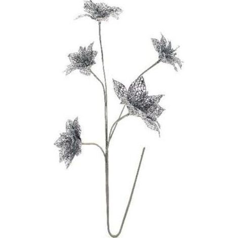 Rametto natalizio con 4 stella h70 cm - colore argento - decorazione addobbo natalizio
