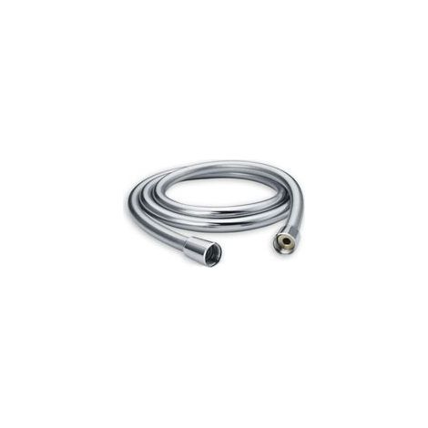 Flexible de douche 150 cm avec protection anti-torsion, tuyau de, et résistant à la torsion, testé pour l'eau potable sous pression, argenté