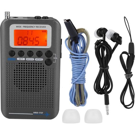 1 Récepteur Radio VHF, Écran LCD Rétroéclairé, Mémoire 50 Stations, Bandes FM AM CB Air, Usage Domestique