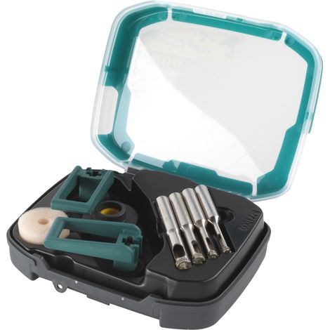 wolfcraft - Coffret de 4 Trépans. Diamant - Diamètre 5. 6. 8. 10 mm - Profondeur de coupe 30 mm - réf. 8771000