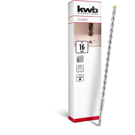Foret SDS Plus, foret marteau SDS Plus (Ø 16 mm x 460/400 mm, avec tranchant en métal dur 4X extrêmement rapide, pour béton armé, pierre (1/5)