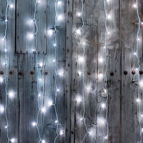 Rideau lumineux de Noël effet cascade LED blanc pur 2 x 2 m (1/4)