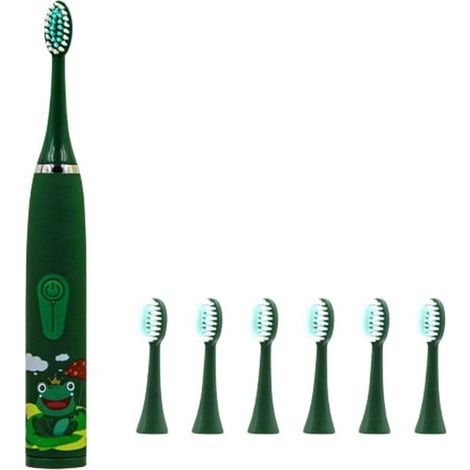 Ynkkvre - Brosse à dents électrique pour enfants - Vibrations douces - Jusqu'à 18 000 vibrations par minute pour un nettoyage en douceur - 1 - légumes (1/5)