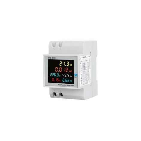 – Compteur d'énergie numérique 6 en 1 AC 40-300V 100A – Mesure puissance 0-30000W et KWh – Voltmètre Ampèremètre Rail DIN – Écran LCD haute définition - AC40-300V (1/5)