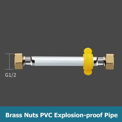 Tuyau d'arrivée d'eau en PVC (100 cm), raccord pour eau chaude et froide, usage domestique