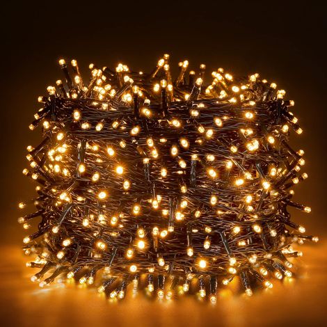 Guirlande Lumineuse LED 50m 500LEDs Extérieur Multicolore, Eclairage Lumineux Noël Décoration 8 Modes IP44 Extérieur/Intérieur Pour Noël Sapin Jardin Arbre Mariage (Rose Jaune Vert Bleu) (1/5)